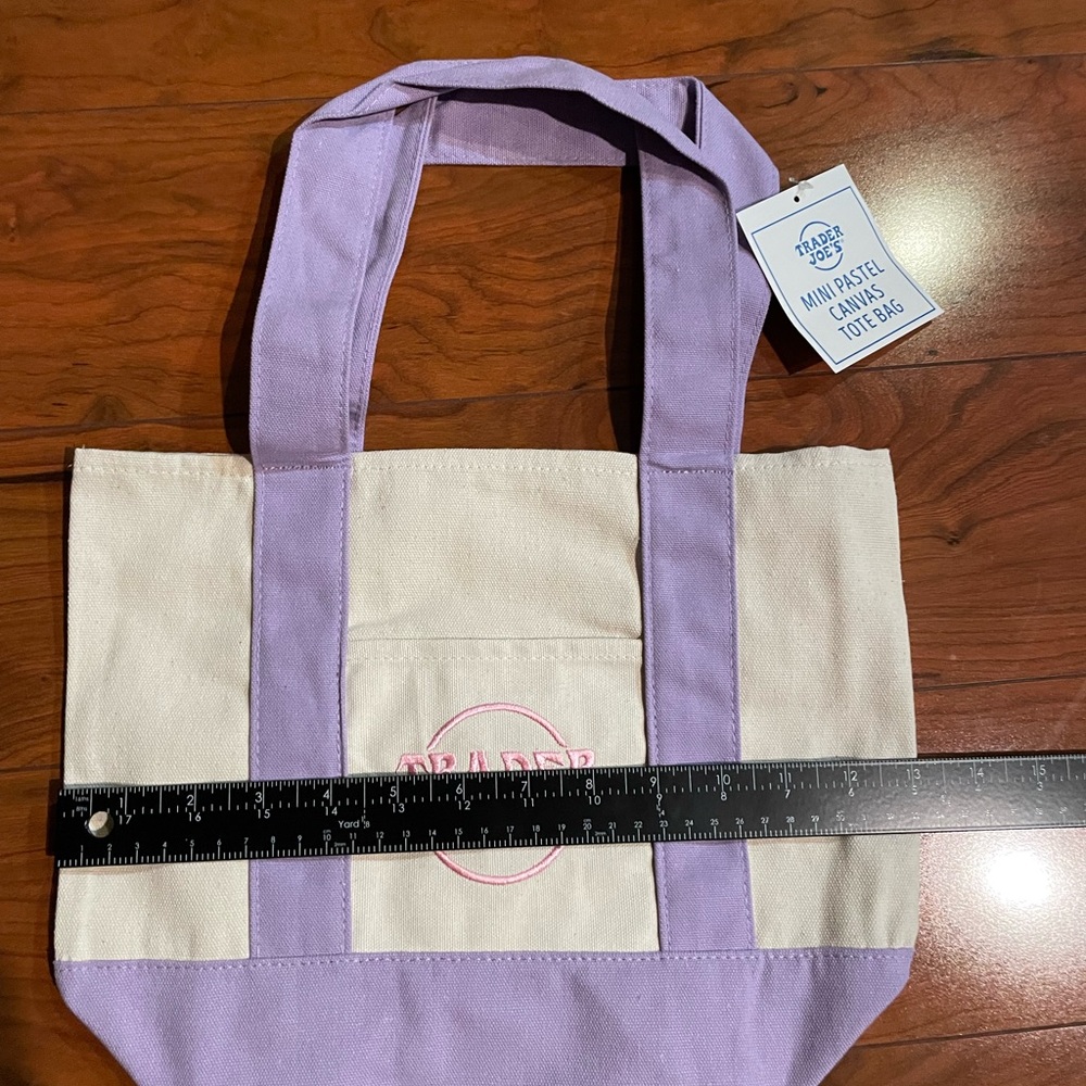 Spring 2026 Set of Trader Joe’s Mini Pastel Canvas Tote Bag Set Of 4 NWT - Picture 6 of 7